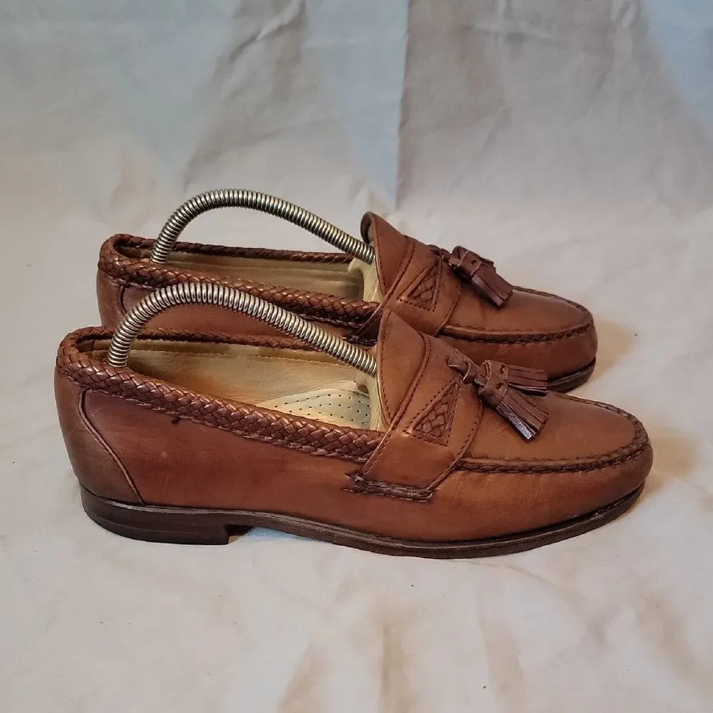 Allen Edmonds Brown Leather Tassel Loafers 8 EEE Maxfield